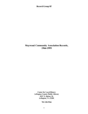 Maywood Community Association Records, 1964-1999