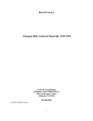 Arlington Hall, Collected Materials, 1929-1993