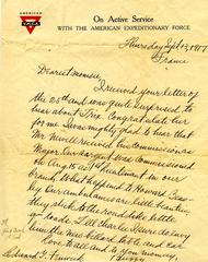 Edward G. Fenwick Letter, 13 September 1917