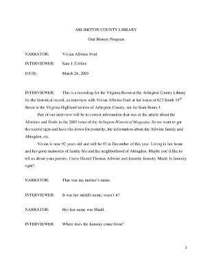 Vivian Allwine Ford Interview