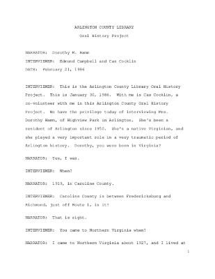 Dorothy M. Hamm Interview
