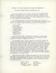 First Meeting Minutes of the Arlington Outdoor Education Association