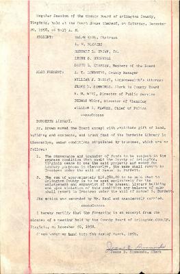 Burdette Library/Glenacrlyn Library, 1958-1959  referring 
