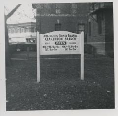 Clarendon Library Branch Sign
