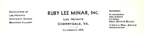 Ruby Lee Minar, Inc Letterhead
