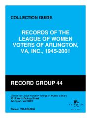 Records of the League of Women Voters of Arlington, VA, Inc., 1945-2001