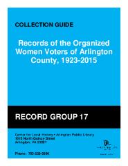Records of the Organized Women Voters, 1923-2015