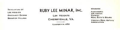 Ruby Lee Minar, Inc Letterhead
