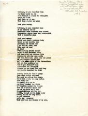 Song Lyrics for Farewell Song to Kathryn Stone Upon Leaving the League of Women Voters, 1950
