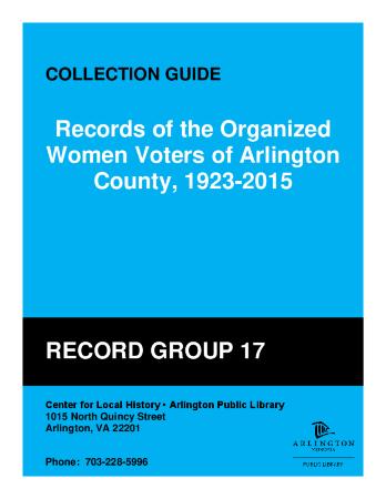 Records of the Organized Women Voters, 1923-2015