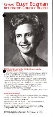 Re-Elect Ellen Bozman Handbill
