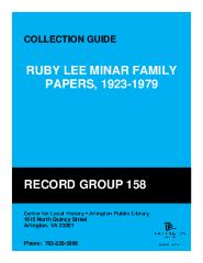 Ruby Lee Minar Family Papers, 1923-1979
