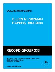  Ellen M. Bozman Papers, 1961-2004, Finding Aid: 

