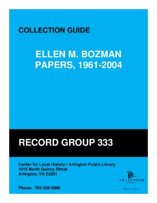  Ellen M. Bozman Papers, 1961-2004, Finding Aid: 
