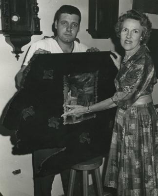 Eleanor Lee Templeman with Unknown Man and Coat Rack

