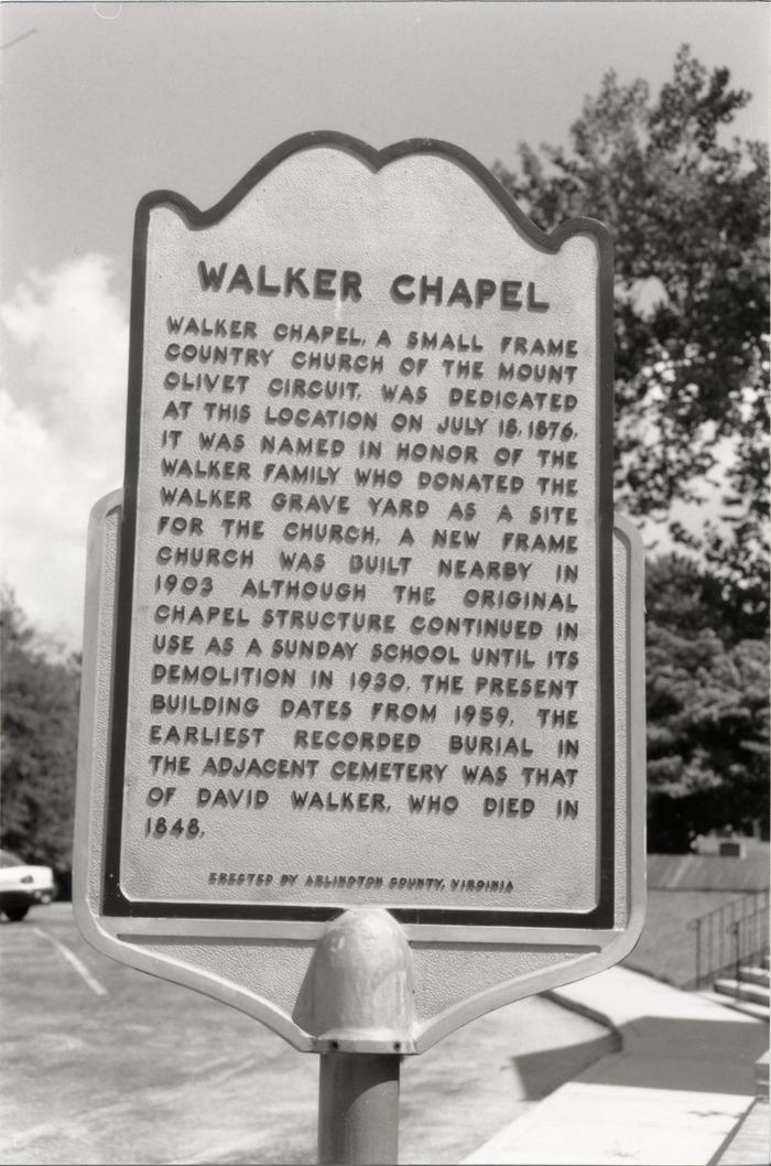 Walker Chapel Methodist Church marker, 1996