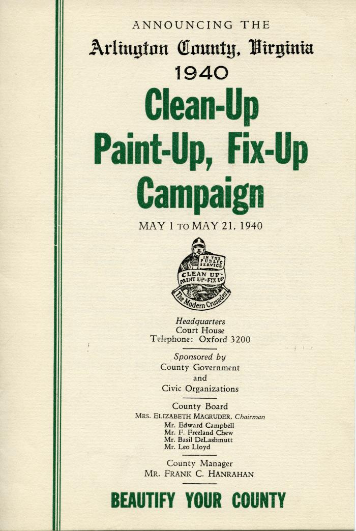 Clean-Up, Paint-Up, Fix-Up Campaign Program Cover, 1940