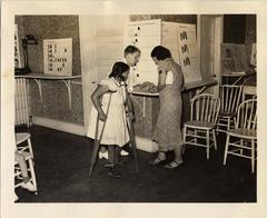 Child on Crutches at Clinic