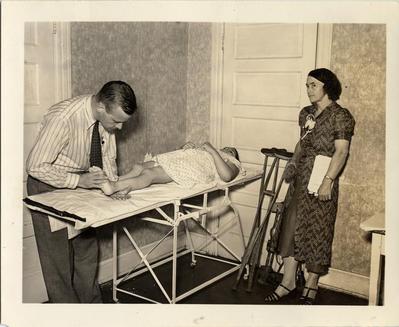 Child Being Treated at Orthopedic Clinic