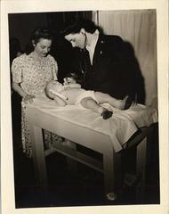 Baby Examination at Well Baby Clinic, 1943