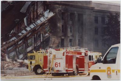 Fighting Fires at Impact Site
