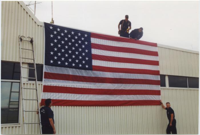 A Display of Patriotism at the National Airport Fire Station
