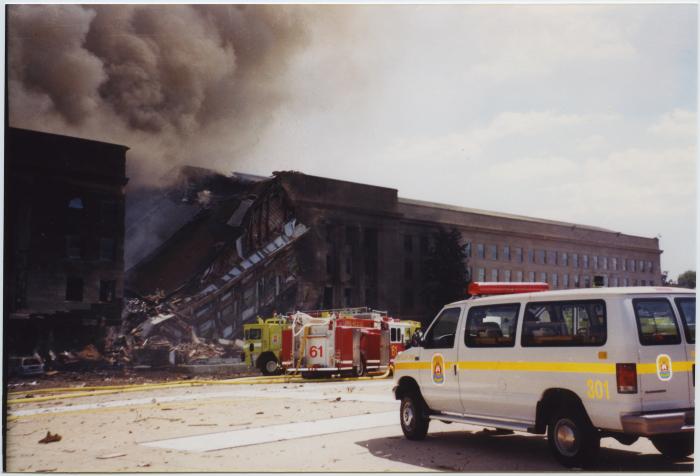 Fighting Fires at Impact Site
