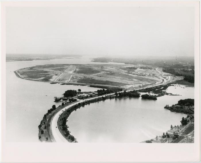 Construction of Washington National Airport from the North
