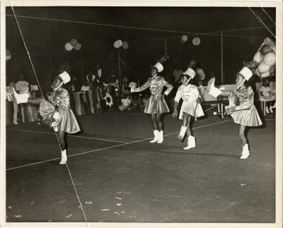 Drum Majorettes in Outdoor Performance
