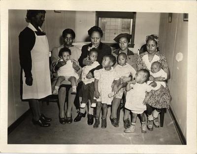 Parents and Children at Preschool and Well Baby Clinic, 1943