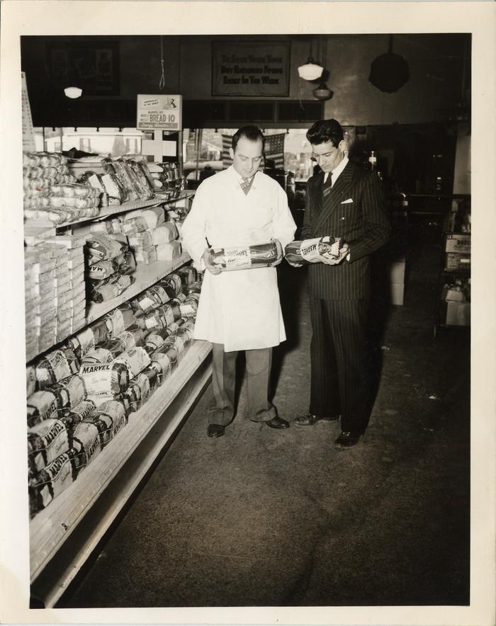 Inspection of Bread at Grocery Store, 1943