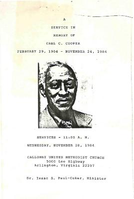 Funeral Program for Carl Cooper
