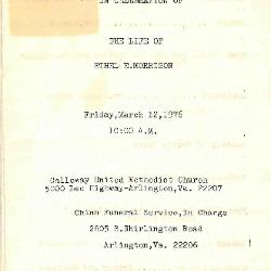 Funeral Program for Ethel Morrison
