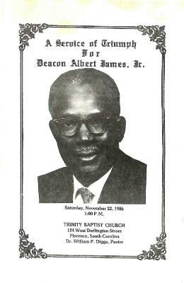 Funeral Program for Albert James, Jr.

