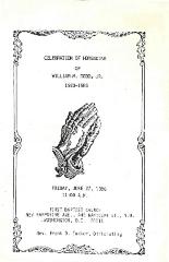 Funeral Program for William Dodd, Jr.
