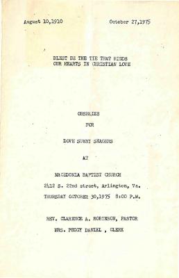 Funeral Program for Sunny Seagers
