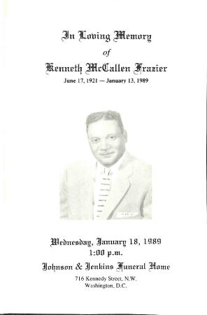Funeral Program for Kenneth Frazier
