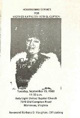 Funeral Program for Kathleen Clifton

