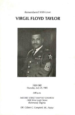 Funeral Program for Virgil Taylor
