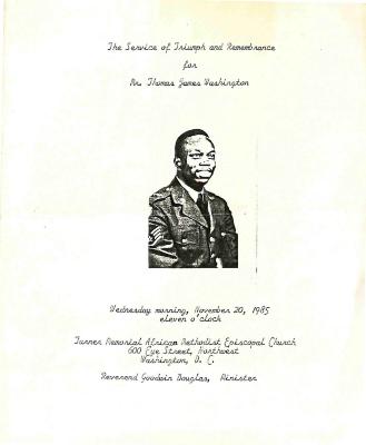 Funeral Program for Thomas Washington
