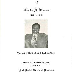 Funeral Program for Charles Thomas
