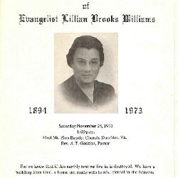 Funeral Program for Lillian Williams
