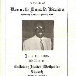 Funeral Program for Kenneth Brown
