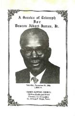 Funeral Program for Albert James, Jr.
