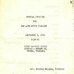 Funeral Program for Louis Williams

