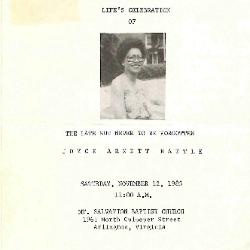 Funeral Program for Joyce Battle
