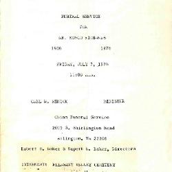 Funeral Program for Roscoe Richards

