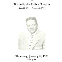 Funeral Program for Kenneth Frazier
