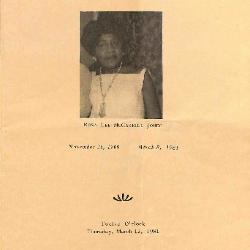 Funeral Program for Rosa Lee Jones
