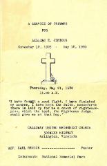 Funeral Program for Lillian Jenious
